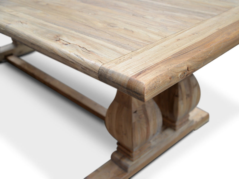 CDT561 Elm Wood Dining Table 3m - Rustic Natural