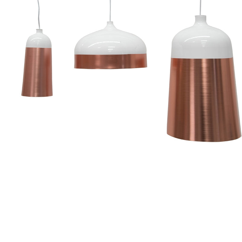 CLP985-SL Wide Pendent Lamp - Rose Gold - White