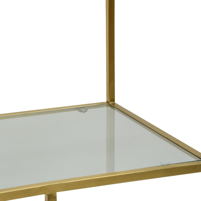 CDT2365-KS 1.2m Glass Shelving Unit - Gold  Frame