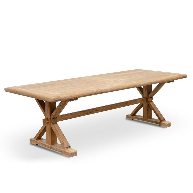 CDT2379 Elm Wood 2.4m Dining Table - Rustic Natural