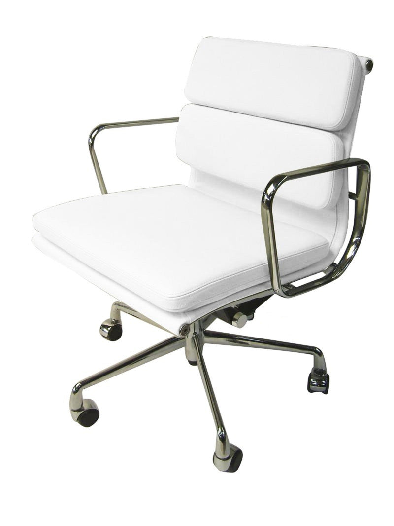 COC103W Low Back Office Chair - White Leather