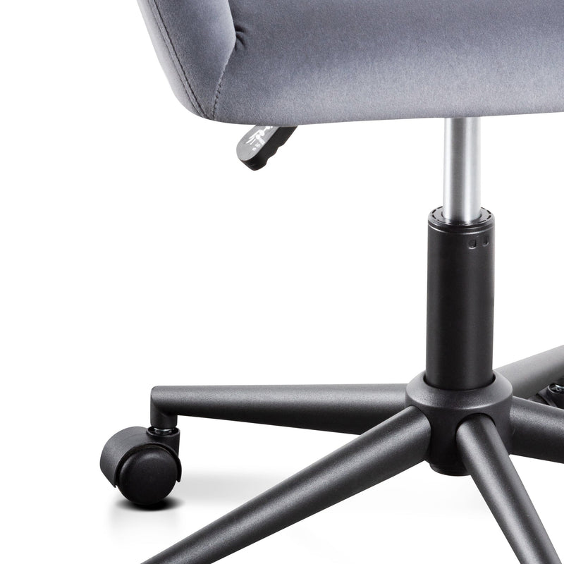 COC6196-LF Charcoal Velvet office Chair - Black Base