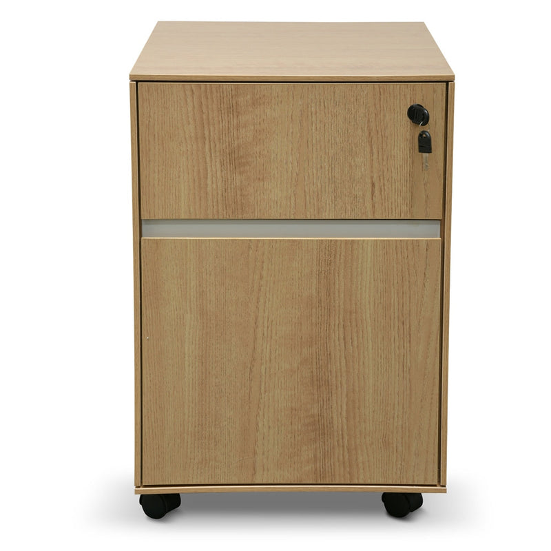 COF2431-SN 2 Drawer Mobile Pedestal - Natural