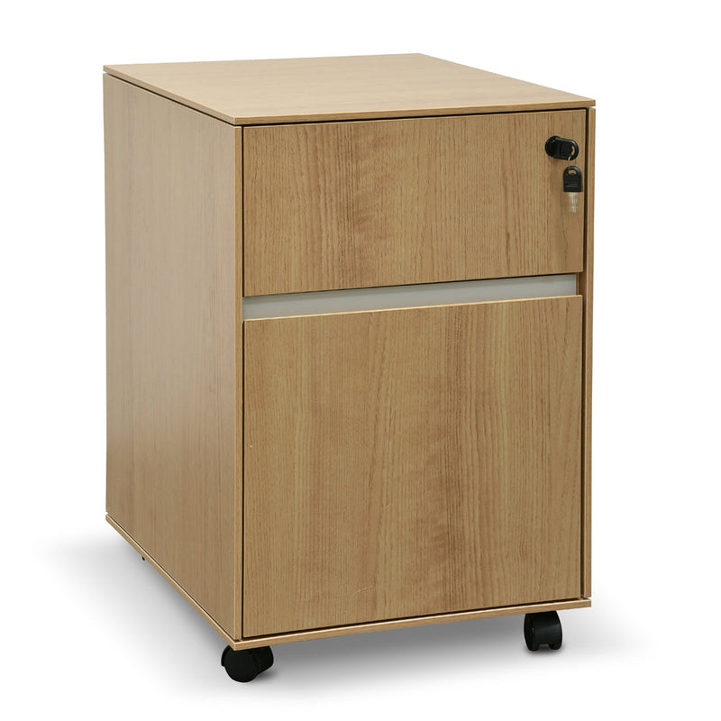 COF2431-SN 2 Drawer Mobile Pedestal - Natural