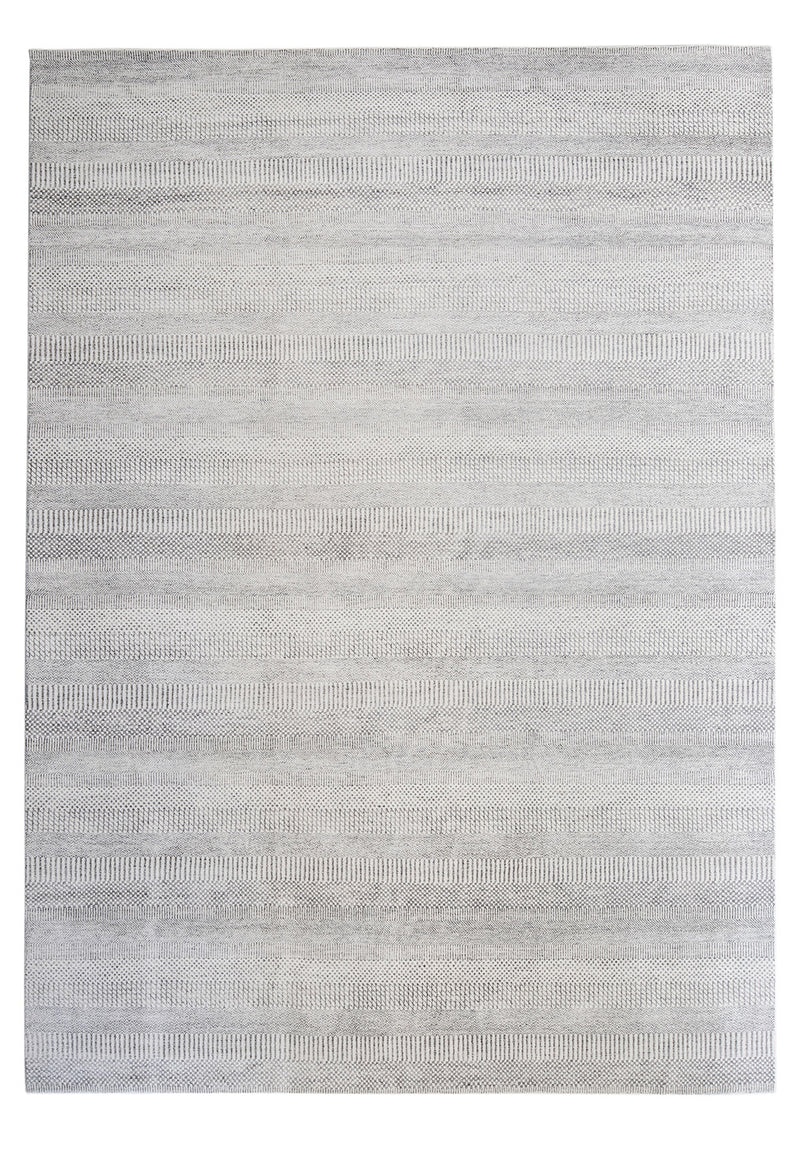 Hamilton rug - Silver Charcoal (Grey pattern) Hand-Knotted Wool & Viscose Rug by Bayliss