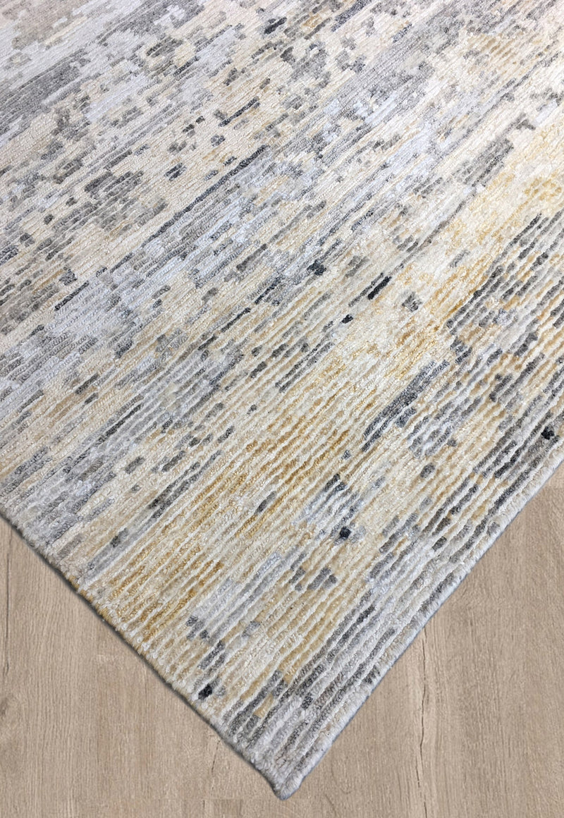 Howard rug - Beach (Gold pattern) Hand-Knotted Wool, Viscose & Linen Rug by Bayliss