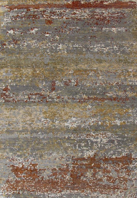 Howard rug - Crust (Orange pattern) Hand-Knotted Wool, Viscose & Linen Rug by Bayliss