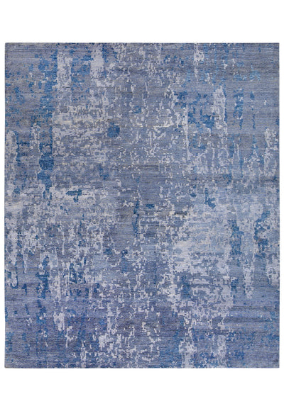 Howard rug - Lagoon (Blue pattern) Hand-Knotted Wool, Viscose & Linen Rug by Bayliss