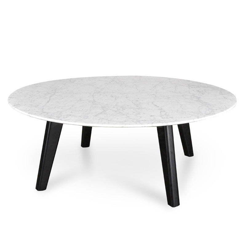 CCF2008-SD 100cm Marble Coffee Table with Black Legs