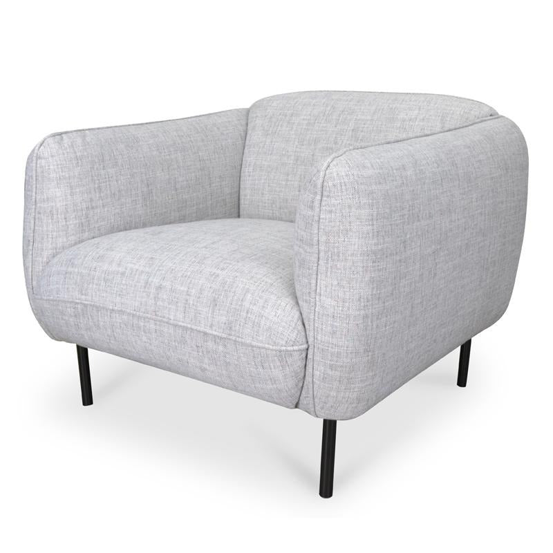 CLC921-IG Armchair in Light Spec Grey - Black Metal Legs