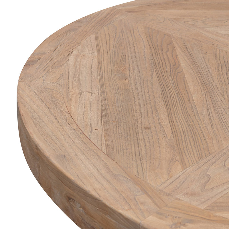 CDT6067 Natural Wooden Round Dining Table - Black Base