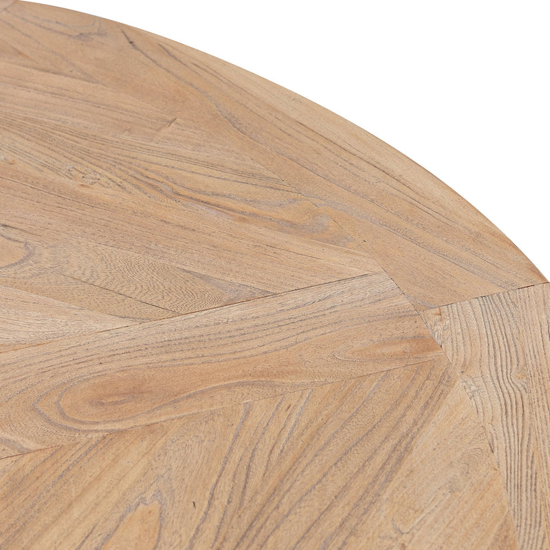 CDT6067 Natural Wooden Round Dining Table - Black Base