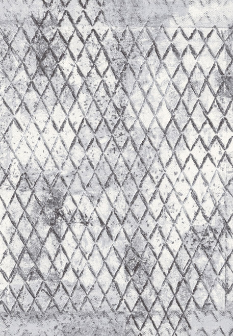 Kensington rug - Lattice (Grey pattern) Machine Made Heatset Polypropylene Rug by Bayliss