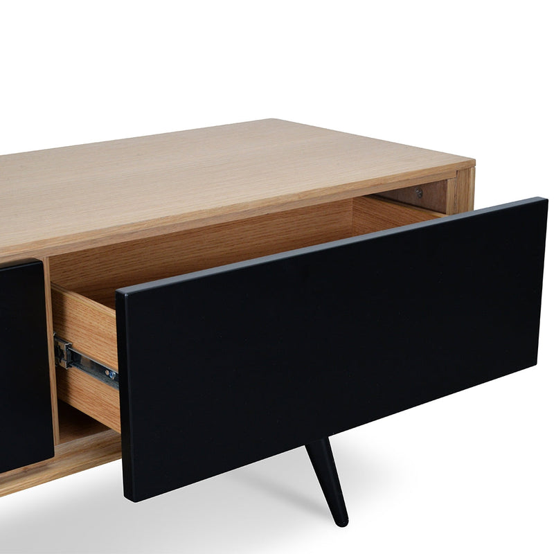 CTV839-DW TV Unit With Black Drawers - Natural