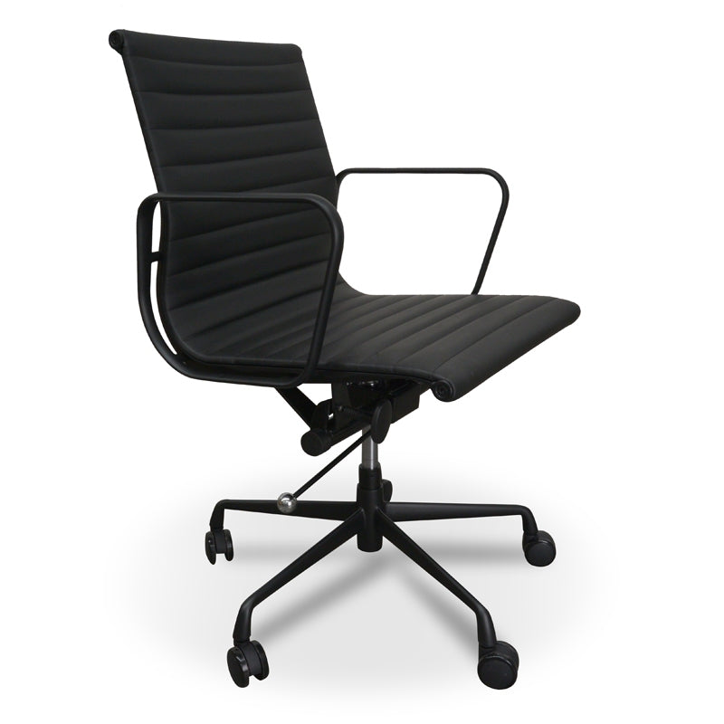 COC121 PU Leather Office Chair - Full Black