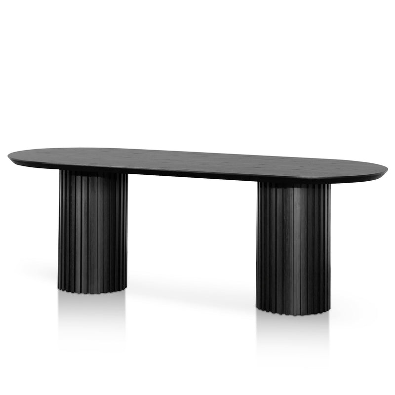 CDT6133-CN  2.2m Wooden Dining Table - Black Oak