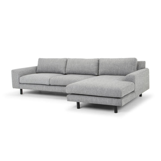CLC2870-FA 3 Seater Right Chaise Sofa - Graphite Grey with Black Legs