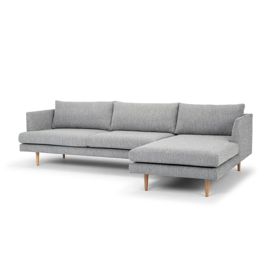 CLC2864-FA 3 Seater With Right Chaise Sofa - Graphite Grey with Natural Legs