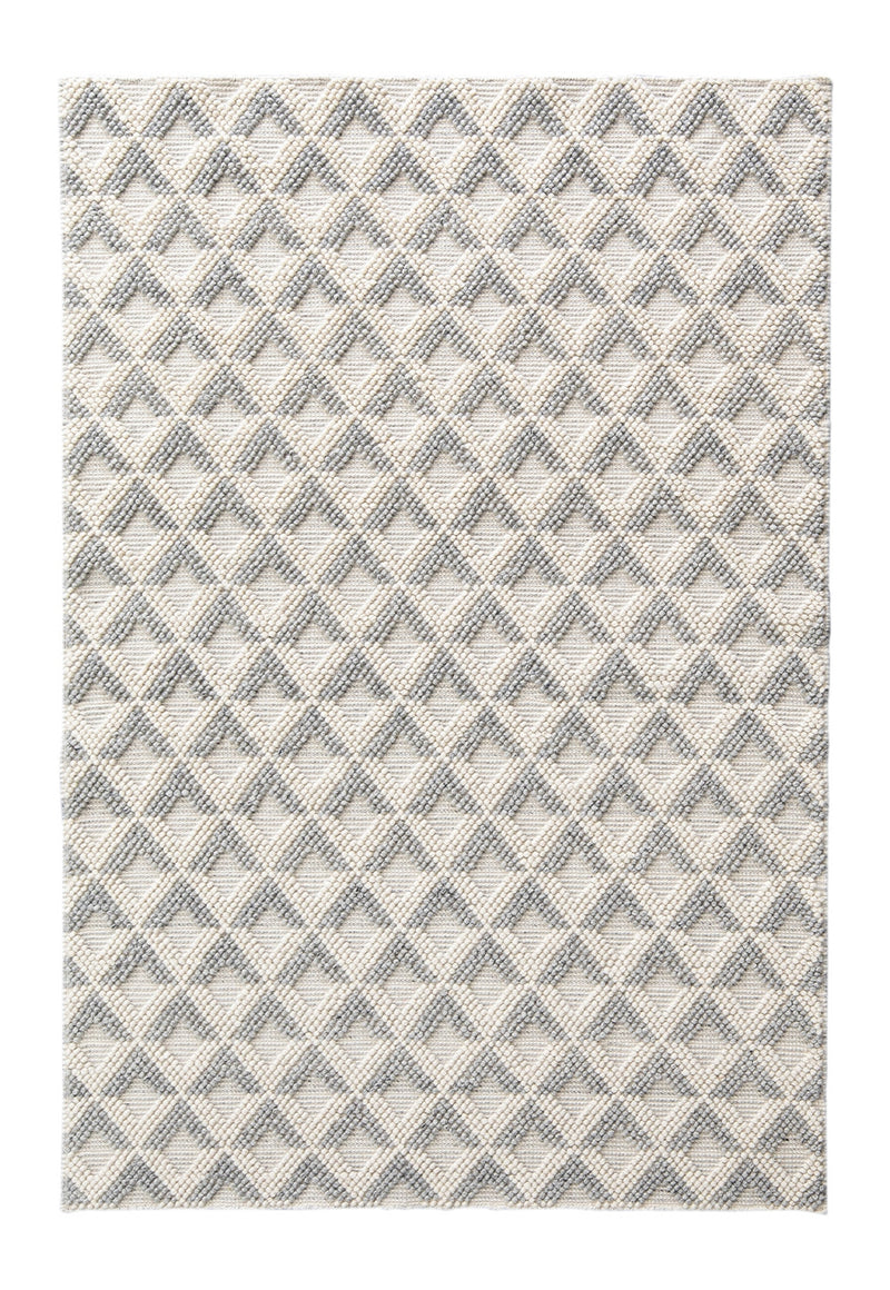 Memphis rug - Lever (Cream geometric pattern) Hand-Woven Wool Rug by Bayliss