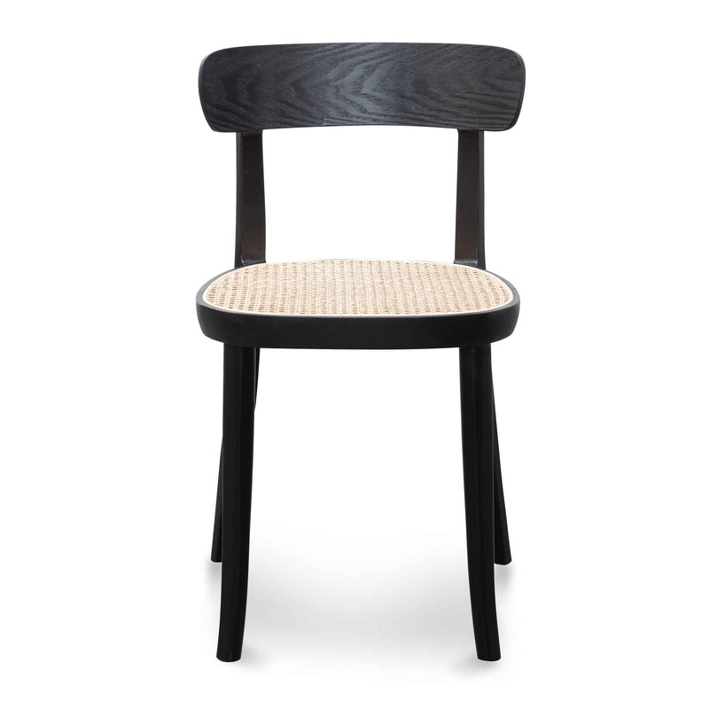 CDC6296-SD Rattan Dining Chair - Black with Natural Seat