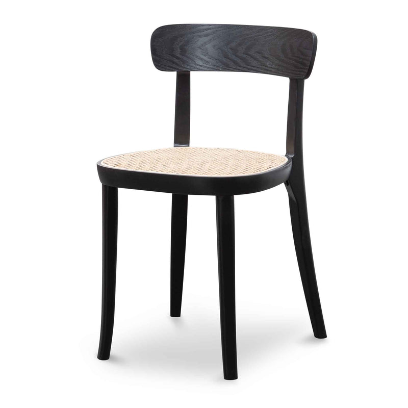 CDC6296-SD Rattan Dining Chair - Black with Natural Seat