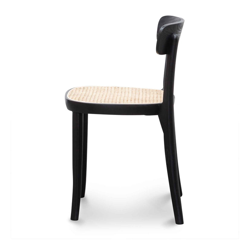 CDC6296-SD Rattan Dining Chair - Black with Natural Seat