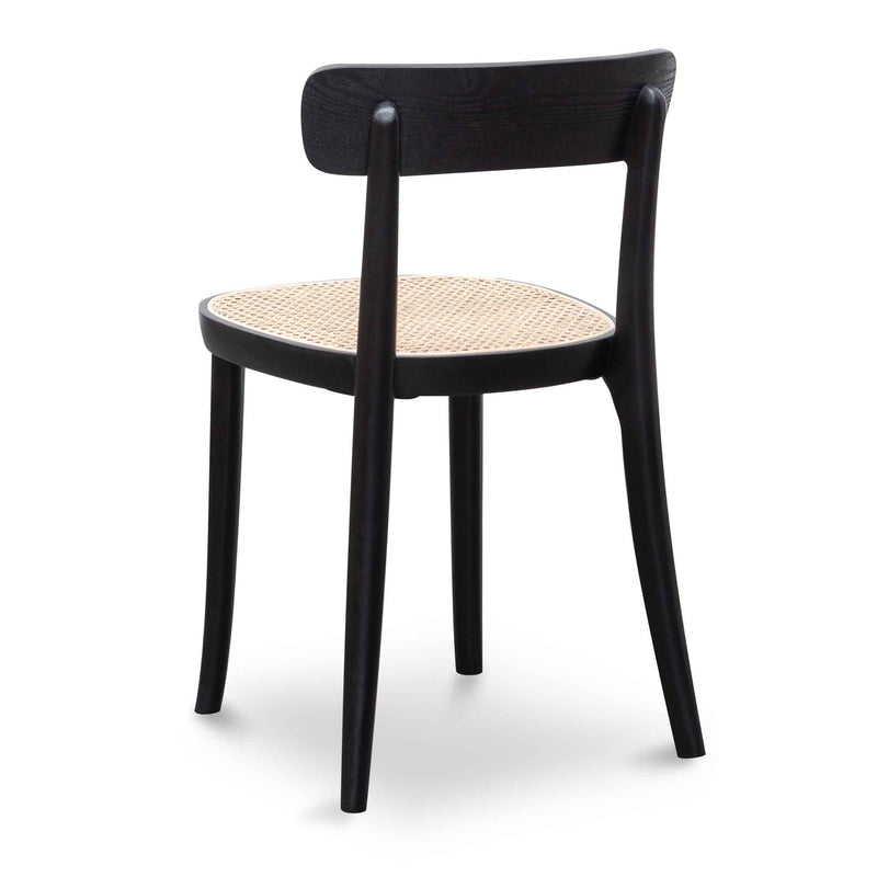 CDC6296-SD Rattan Dining Chair - Black with Natural Seat