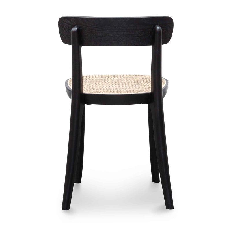 CDC6296-SD Rattan Dining Chair - Black with Natural Seat