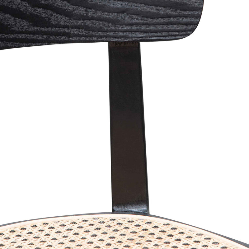 CDC6296-SD Rattan Dining Chair - Black with Natural Seat