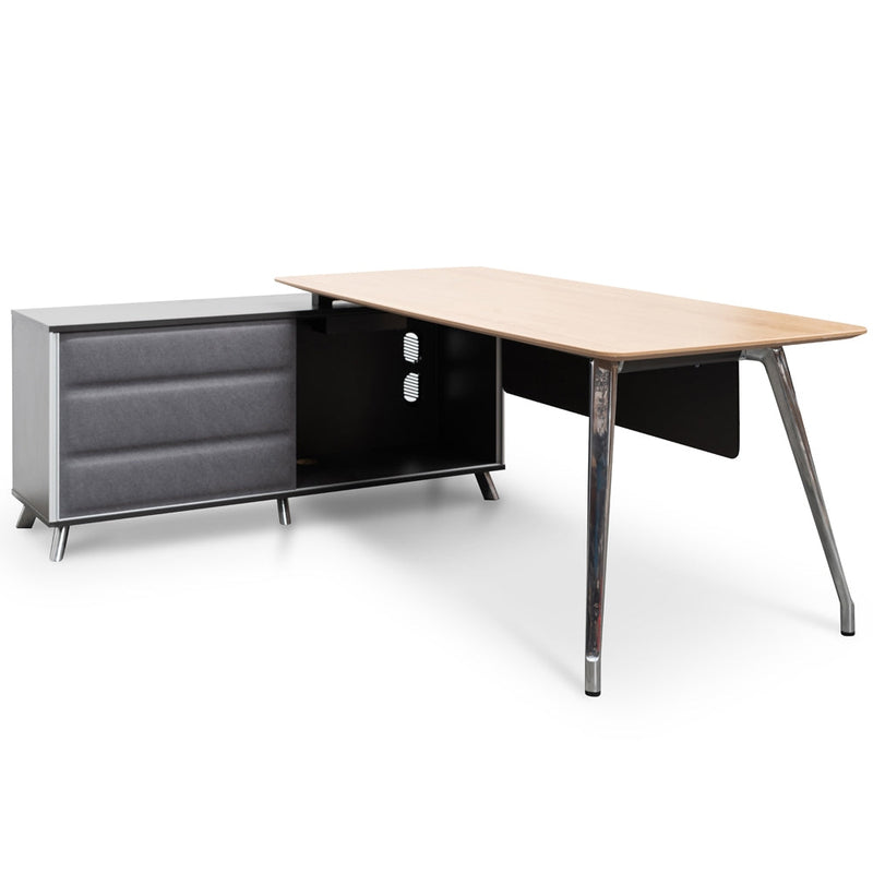 COT2344-SN 2m Left  Return Office Desk - Natural - Black