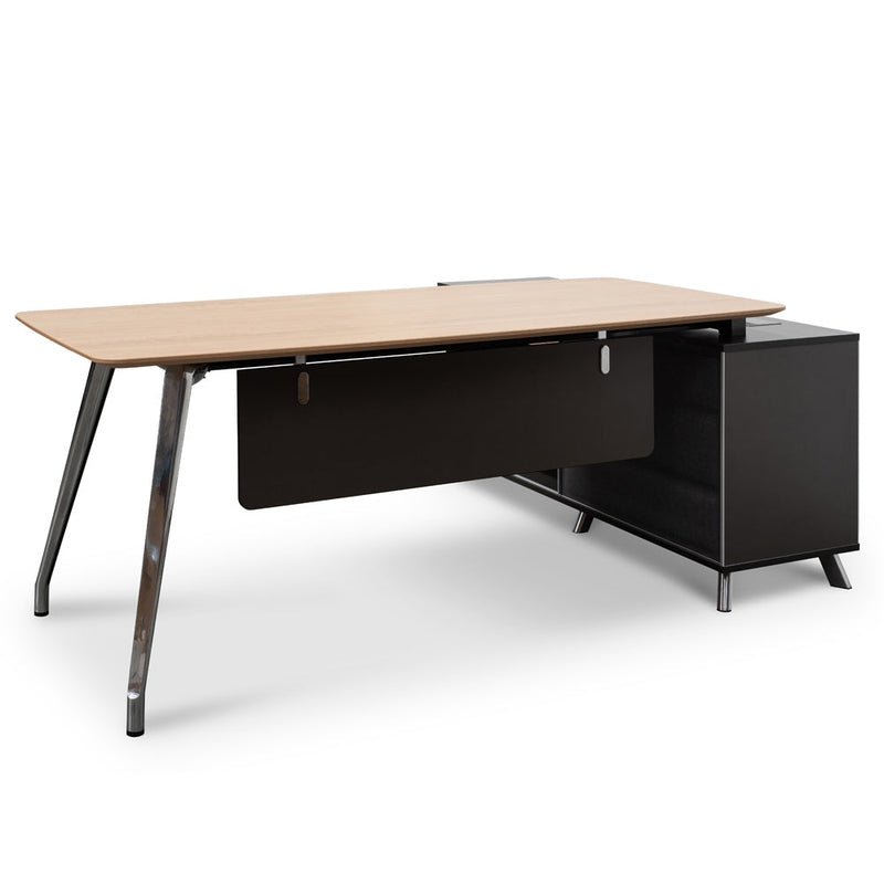 COT2344-SN 2m Left  Return Office Desk - Natural - Black