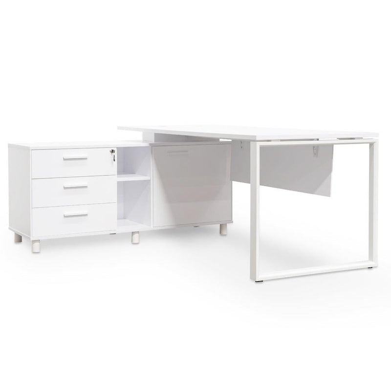 COT2169-SN 180cm Executive Office Desk Left Return - White