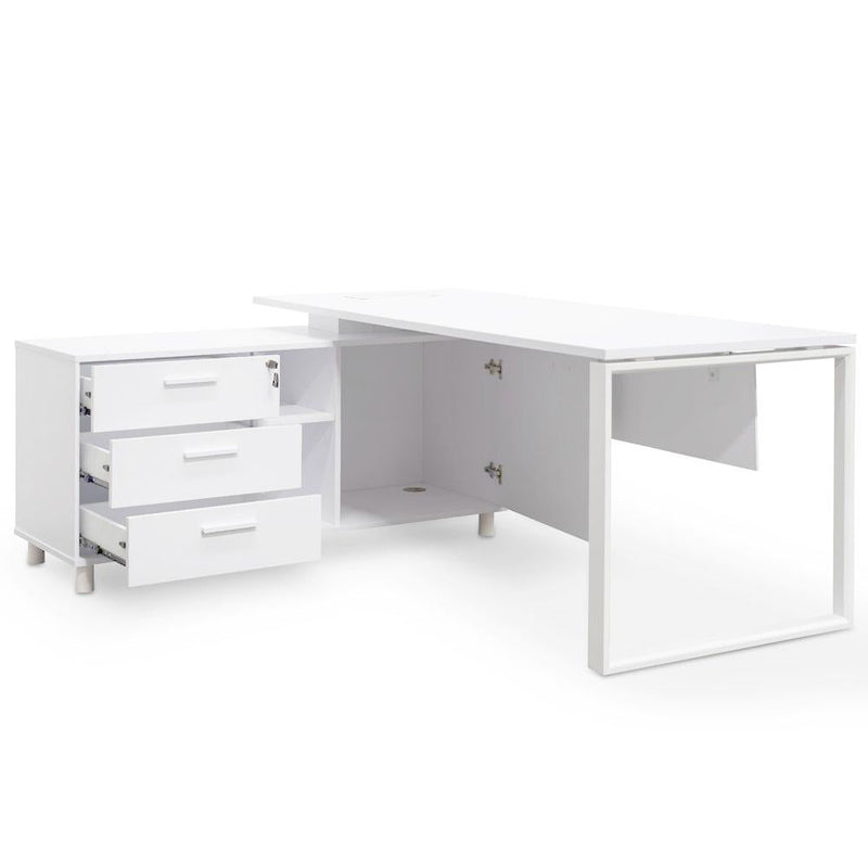 COT2169-SN 180cm Executive Office Desk Left Return - White