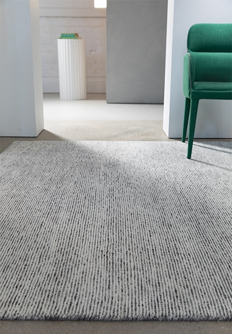 Pandora rug - Natural Grey (Pinstripe) Hand-Knotted Wool Rug by Bayliss