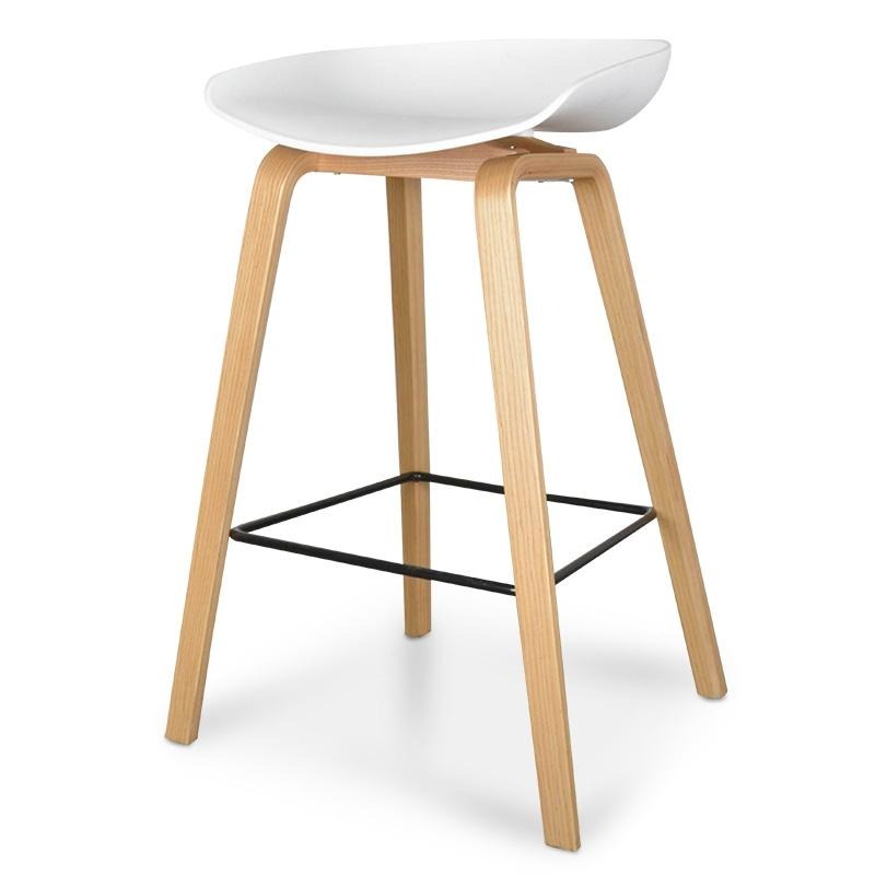 CBS2005-SD 65cm Bar Stool in White And Natural