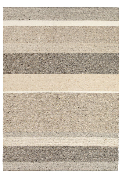 Sweden rug - Shifting Sands (Beige stripes) Hand-Woven Wool & Jute Rug by Bayliss