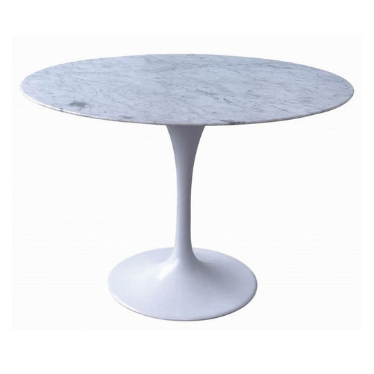 CDT350A Marble Dining Table 100cm - Aluminium